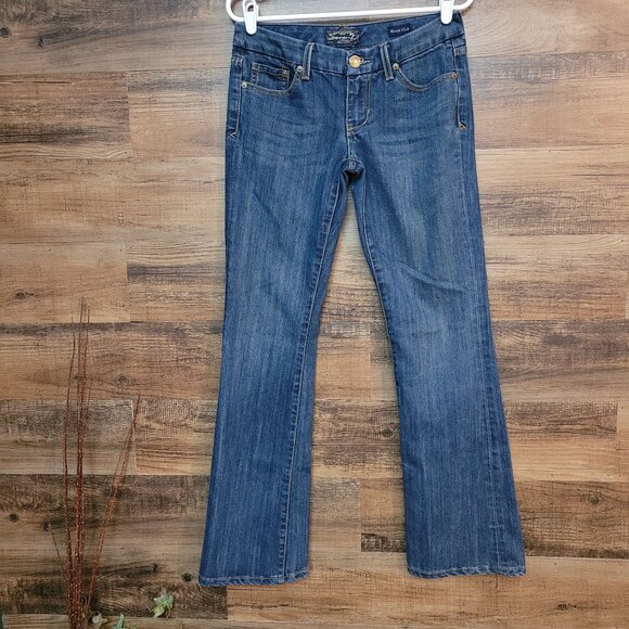 Seven7 Jeans Womens 28 Bootcut Low Rise Medium Dark Wash Stretch Denim Western - Picture 2 of 10